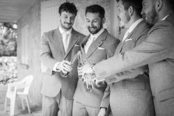 Family and friends connecting at a French wedding