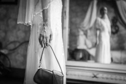 Bride's handbag at a French countryside wedding