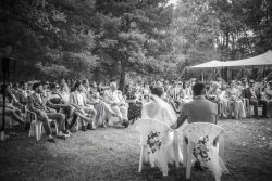 Wedding guests celebrating in South West France
