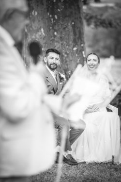 Family emotion during a country wedding in France