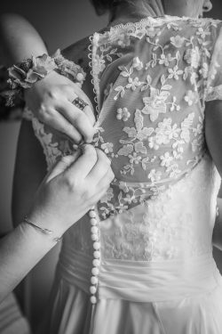 Bridesmaid emotion during bride preparation