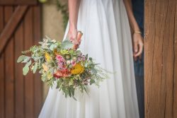 Bride and her wedding bouquet