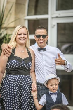 Wedding guests celebrating in South West France