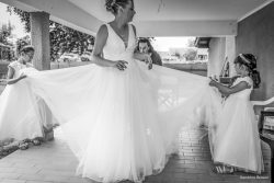 Détail de la robe de mariée